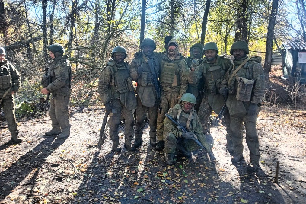 Illustrative image. African mercenaries in the service of the Russian Armed Forces somewhere in Ukraine. (Source: markito0171/X)
