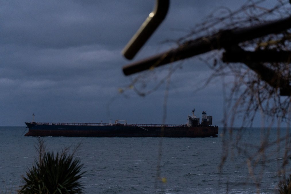 The EU-sanctioned oil tanker Kairos, linked to Russia’s shadow fleet, remains anchored off Ahtopol, Bulgaria, after being damaged in an alleged Ukrainian drone attack. (Photo: Getty Images)