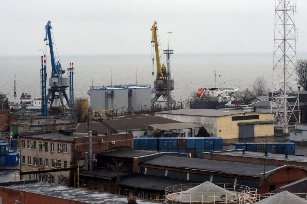 The commercial port of Taganrog in Russia's Rostov region. (Source: Getty Images)