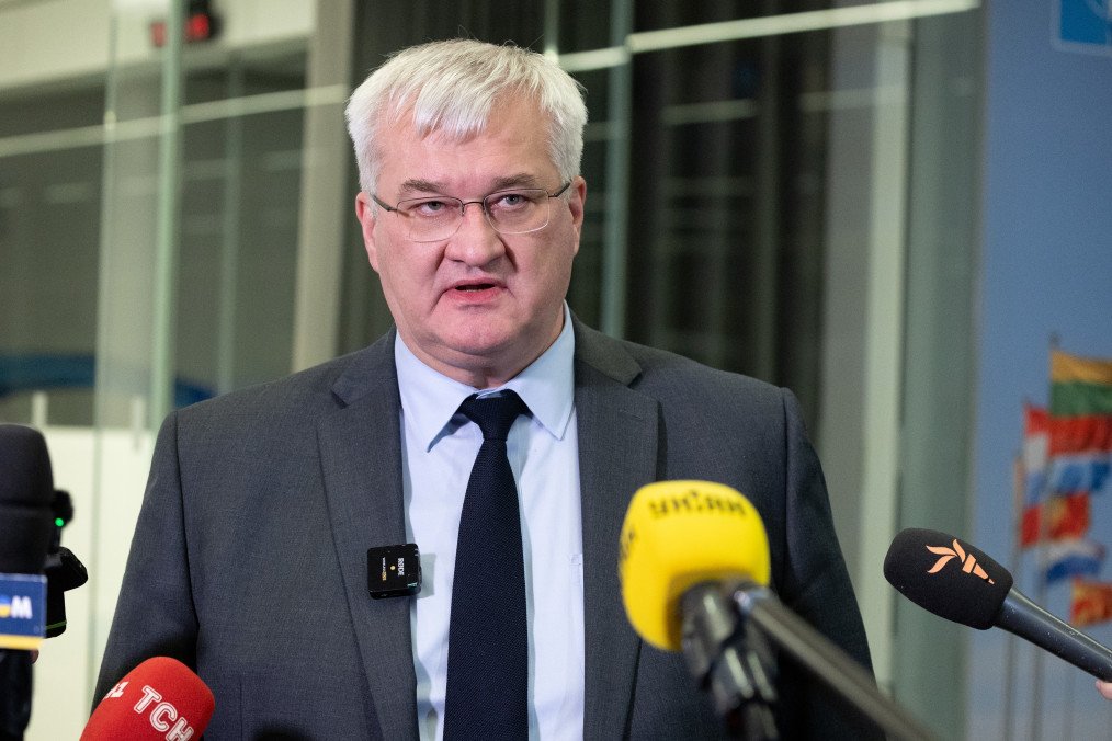 Andrii Sybiha, Ukraine’s foreign minister, speaks to reporters during a NATO foreign ministers’ meeting at NATO headquarters in Brussels on December 3, 2025. (Source: Getty Images)