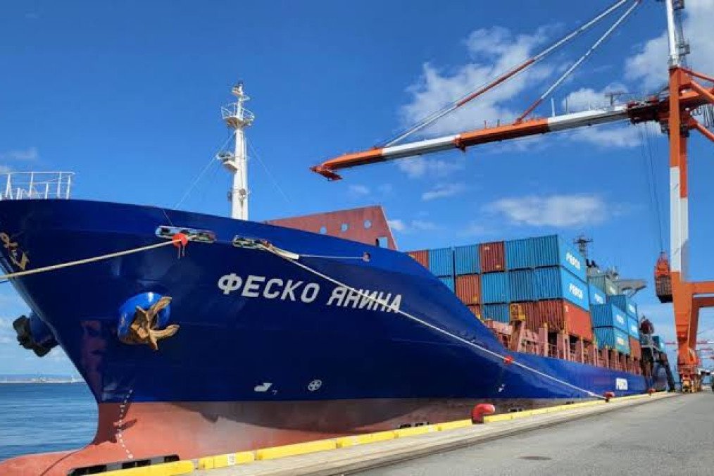 Container ship Yanina, operated by Russia's FESCO logistics company, moored at a commercial port. (Source: FESCO) Container ship Yanina, operated by Russia's FESCO logistics company, moored at a commercial port. (Source: FESCO)