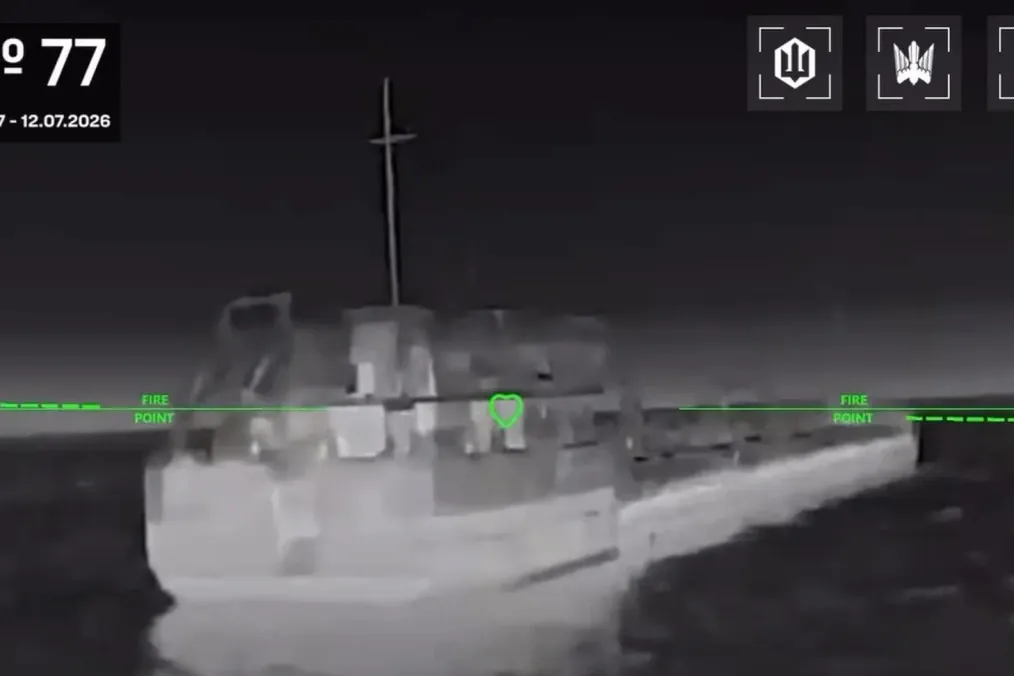 A Ukrainian drone targets a Russian vessel in the Sea of Azov during a nighttime operation in the week of July 6–12, 2026. (Source: Robert "Madyar" Brovdi / Unmanned Systems Forces) A Ukrainian drone targets a Russian vessel in the Sea of Azov during a nighttime operation in the week of July 6–12, 2026. (Source: Robert "Madyar" Brovdi / Unmanned Systems Forces)