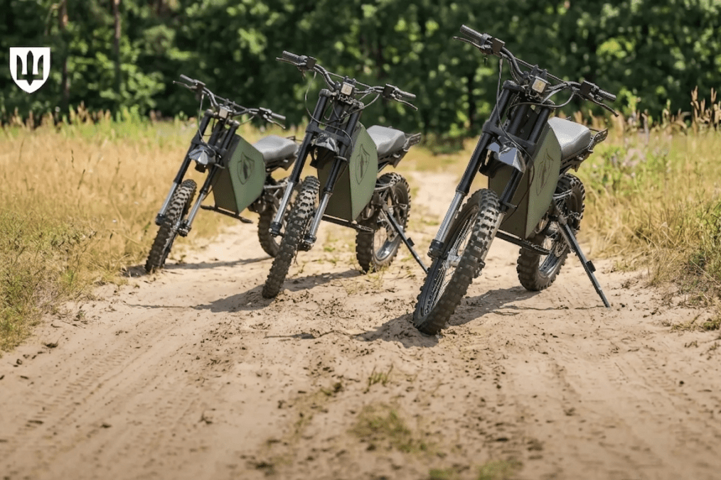 Wolfstorm electric motorcycle with military-style design,. (Source: Ministry of Defense)