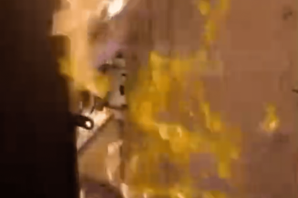 A fire burns at communications tower on the Kursk axis. (Source: ATESH) A fire burns at communications tower on the Kursk axis. (Source: ATESH)