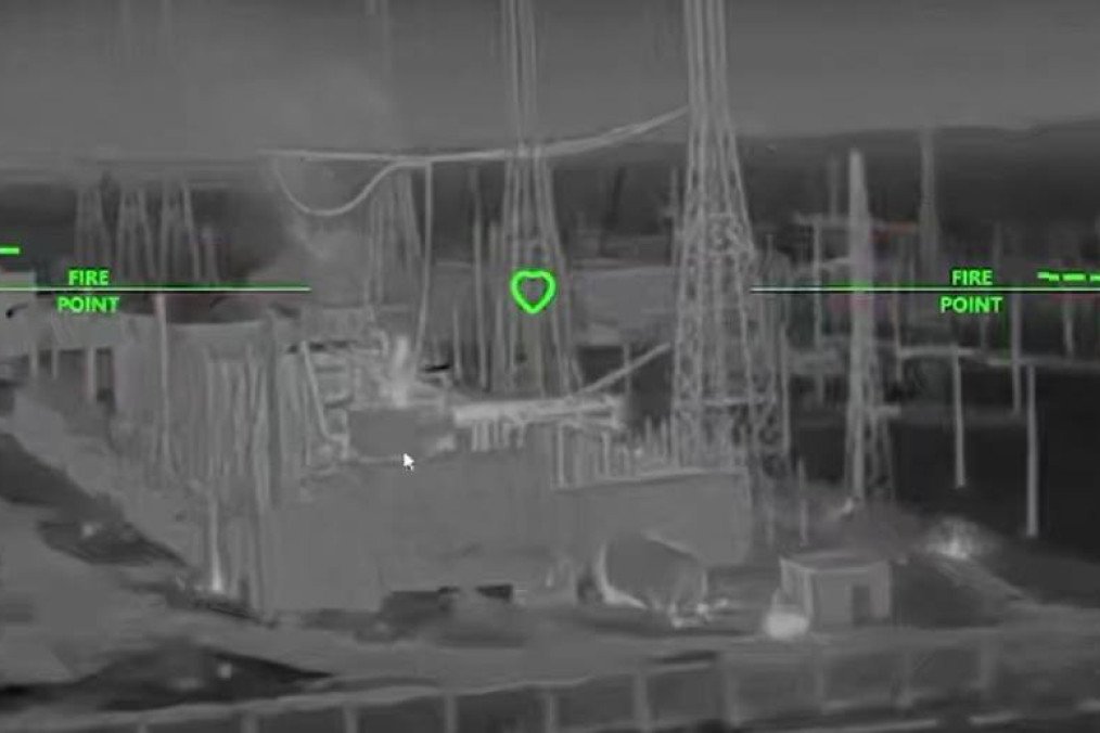 A Ukrainian drone targets an electrical substation in Russian-occupied territory. (Source: Robert Brovdi/Telegram) A Ukrainian drone targets an electrical substation in Russian-occupied territory. (Source: Robert Brovdi/Telegram)