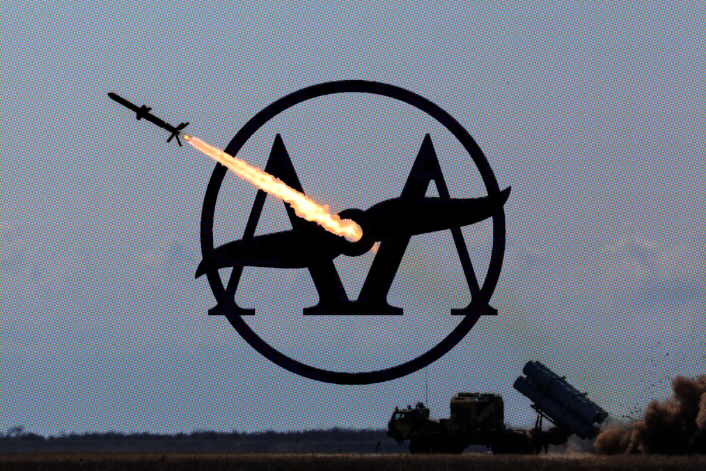 Launch of a Ukrainian Neptune cruise missile, with the Atlant Aero logo overlaid. (Source: UNITED24 Media/Oleksandr Manukians)