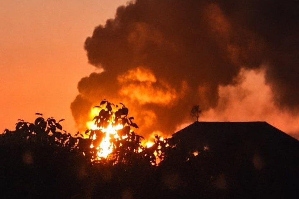Fire at the Ilsky oil refinery in Krasnodar Krai, June 2, 2026.