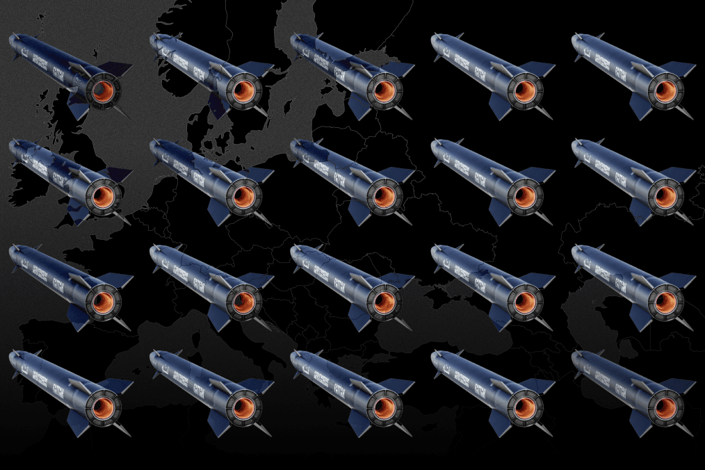 A conceptual graphic depicting the proliferation of Iranian-made ballistic missiles. (Source: Oleksandr Manukians/UNITED24 Media)