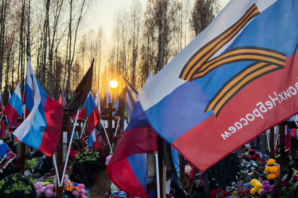 A view of a massive burial site of Russian soldiers killed during the country’s military action in Ukraine, in the rural Volga region of Kostroma, some 300 kms from the Russian capital of Moscow, on October 20, 2025. (Source: Getty Images)