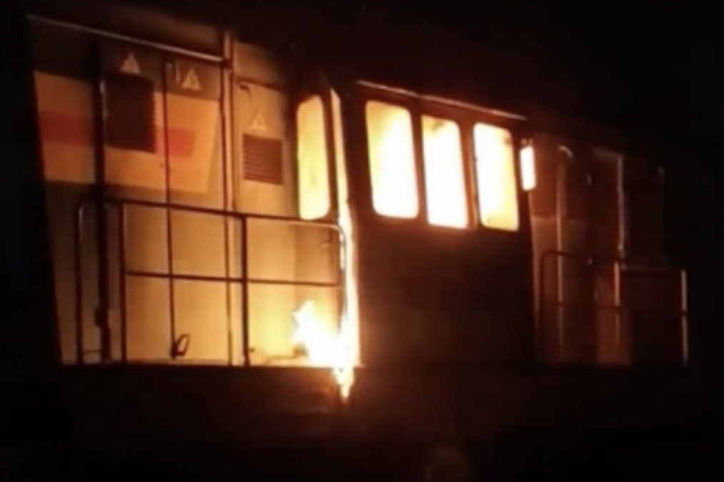 Partisan movement ATESH targeted a locomotive used in oil transportation in Saint Petersburg, Russia. (Source: ATESH)