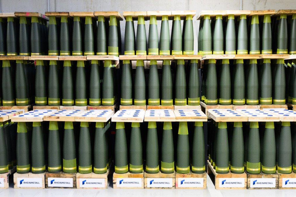 155mm artillery ammunition in Rheinmetall's new artillery plant. Illustrative photo. (Source: Getty Images)