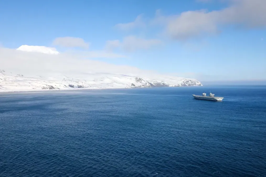HMS Prince of Wales the Norwegian volcanic island of Jan Mayen in 2022. (Source: Royal Navy) HMS Prince of Wales the Norwegian volcanic island of Jan Mayen in 2022. (Source: Royal Navy)