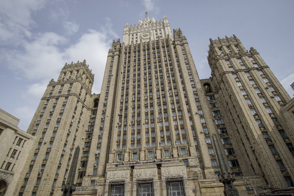 The general view from the building of the Russian Ministry of Foreign Affairs in Moscow, Russia on April 5, 2022. (Source: Getty Images)