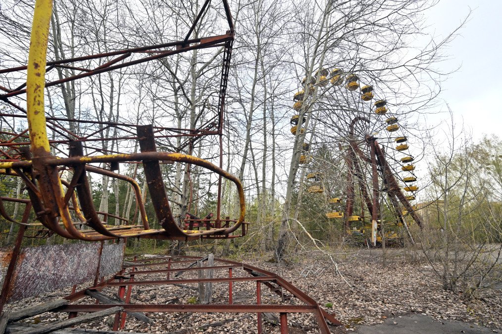 Ferris wheel in the ghost city of Pripyat near Chernobyl Nuclear Power Plant. (Source: Getty Images)
