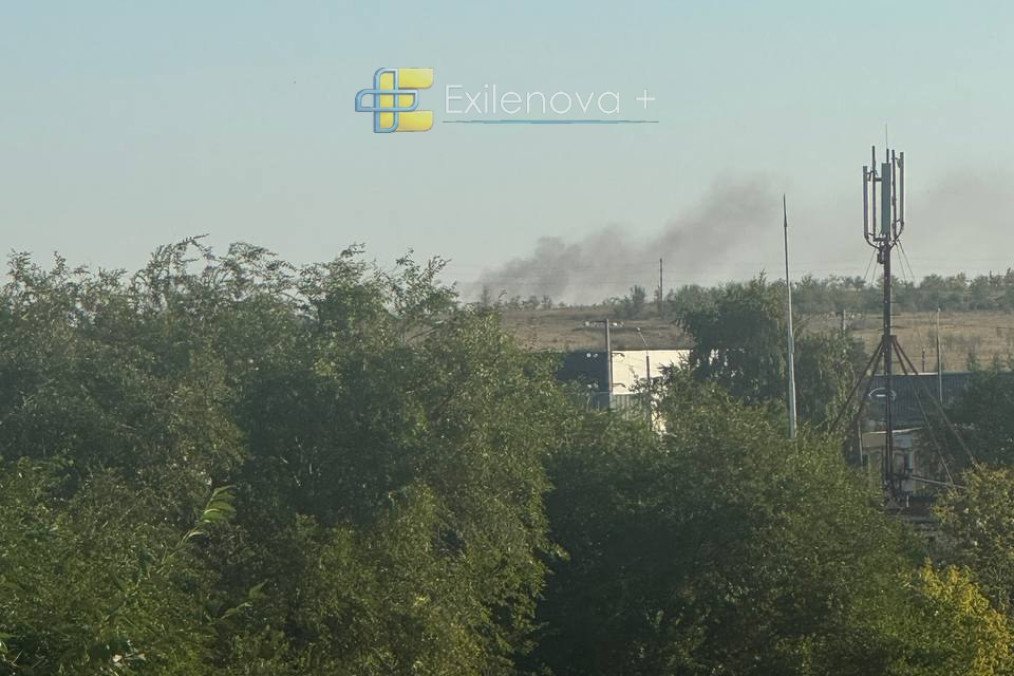 Smoke rises over Orenburg following a Ukrainian drone attack on August 23, 2026. (Source: Exilenova+)