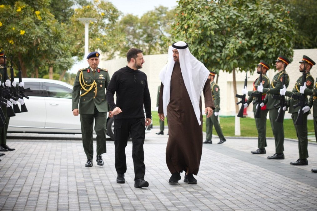 Illustrative image. Ukrainian President Volodymyr Zelenskyy (L) meets with the President of the United Arab Emirates Sheikh Mohammed bin Zayed Al Nahyan (R) at al-Shati Palace in Abu Dhabi, United Arab Emirates on February 17, 2025. (Source: Getty Images) Illustrative image. Ukrainian President Volodymyr Zelenskyy (L) meets with the President of the United Arab Emirates Sheikh Mohammed bin Zayed Al Nahyan (R) at al-Shati Palace in Abu Dhabi, United Arab Emirates on February 17, 2025. (Source: Getty Images)
