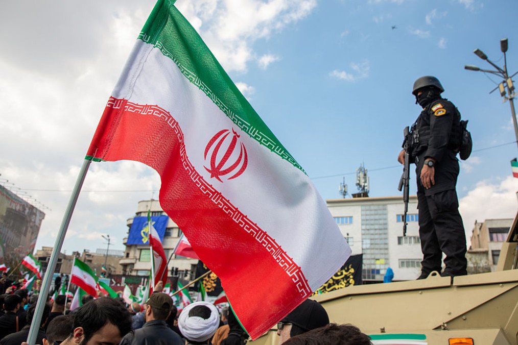 Members of security forces watch over the crowd during a funeral procession held for IRGC Navy Chief Alireza Tangsiri in late March, on April 1 in Tehran, Iran. (Source: Getty Images) Members of security forces watch over the crowd during a funeral procession held for IRGC Navy Chief Alireza Tangsiri in late March, on April 1 in Tehran, Iran. (Source: Getty Images)