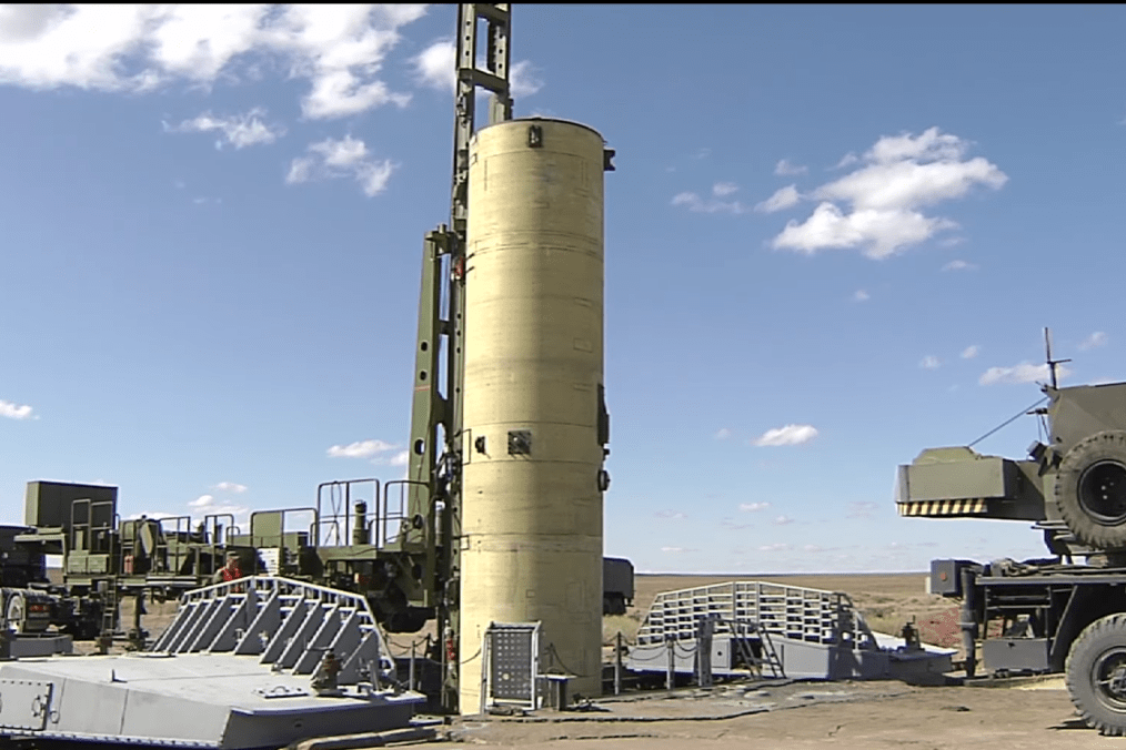 Russian hypersonic anti-ballistic missile and anti-satellite weapon system missile from A-235 PL-19 Nudol complex before test launch. (Source: Wikimedia)