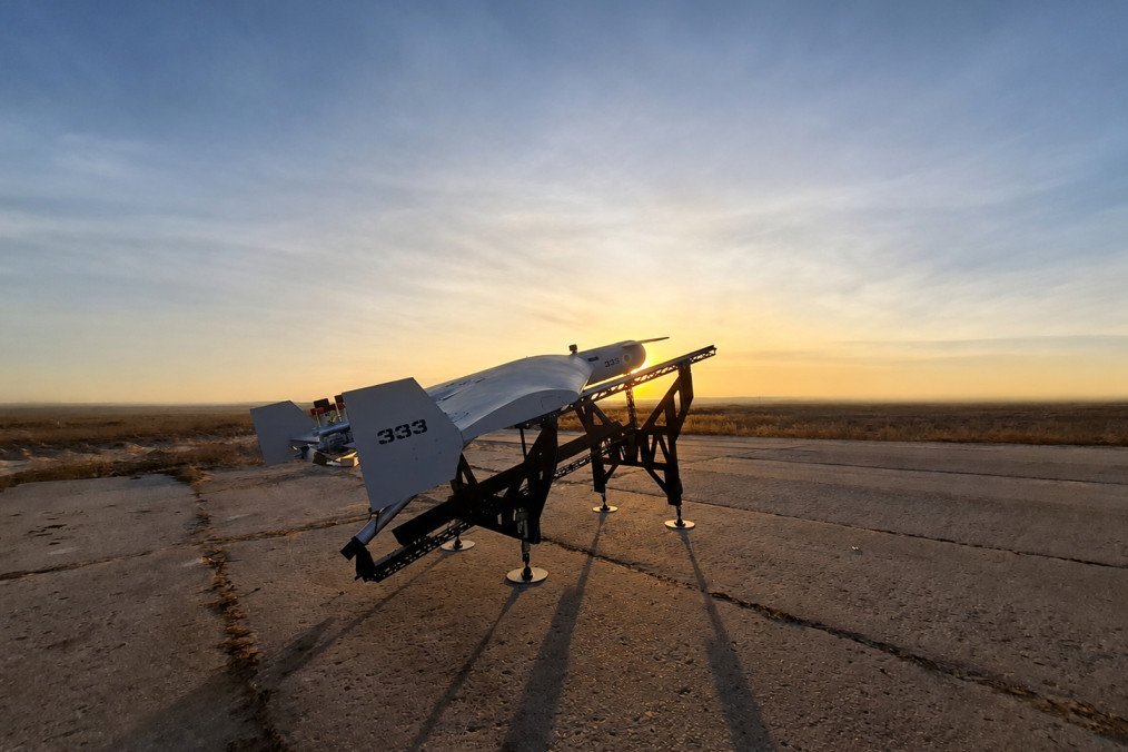 Ukrainian MICH 2000 drone at the starting position.