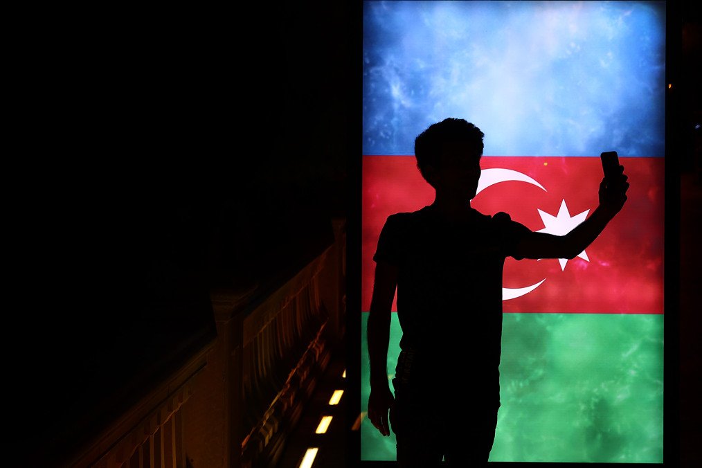 A man poses for a selfie in Baku, Azerbaijan, on June 18, 2021. (Source: Getty Images) A man poses for a selfie in Baku, Azerbaijan, on June 18, 2021. (Source: Getty Images)