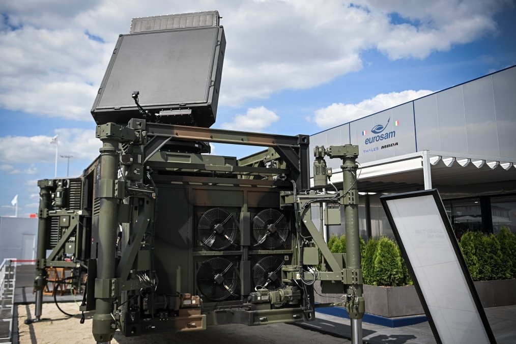 A Eurosam SAMP/T NG air defense radar system displayed during the Paris Air Show at Le Bourget Airport in Paris, France, on June 16, 2025. (Source: Getty Images)