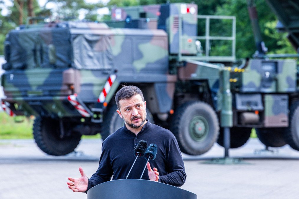 Ukrainian President Volodymyr Zelenskyy visits a Patriot air defense training site in Germany on June 11, 2024. (Source: Getty Images)
