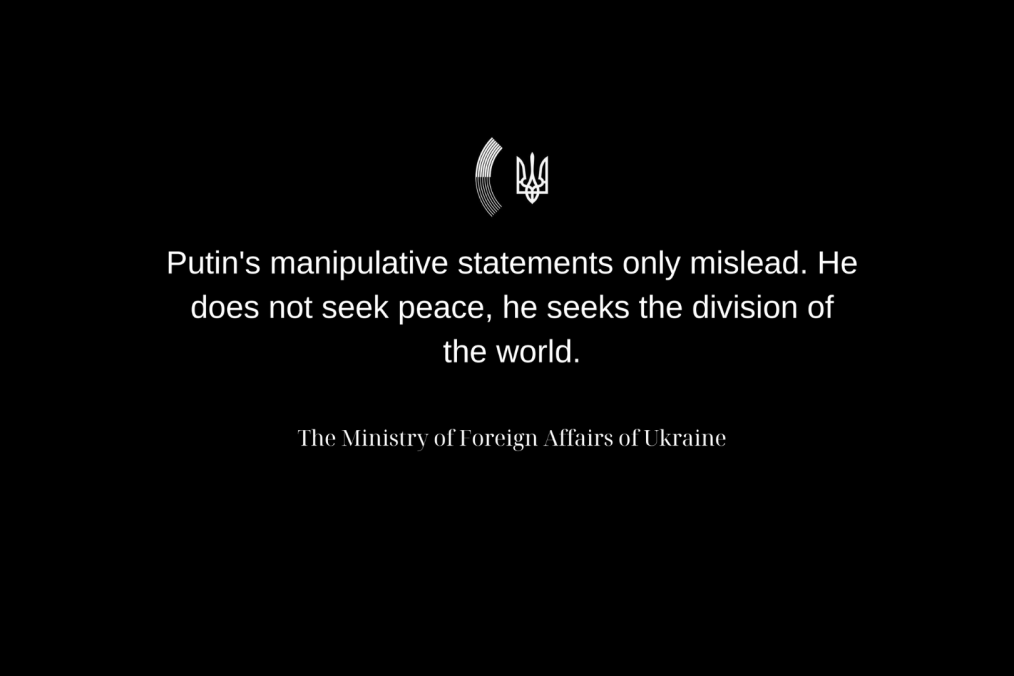 Ukraine’s Official Response to Putin’s Manipulative Demands for Ukraine to Give up Its Territories