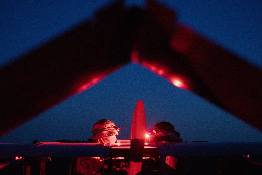 Ukrainian service members prepare long-range drones before a launch from an undisclosed location in Ukraine on May 16, 2026. (Source: Getty Images)
