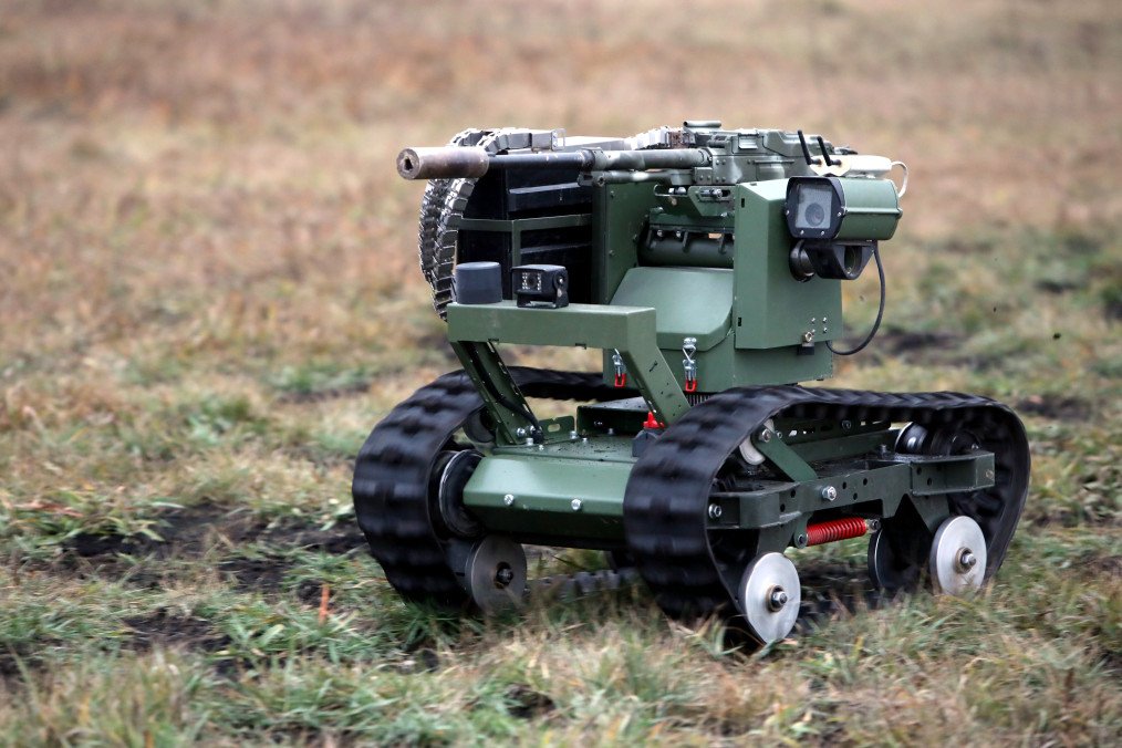 A weapon is mounted on the Lehit ground robotic system. (Source: Getty Images)