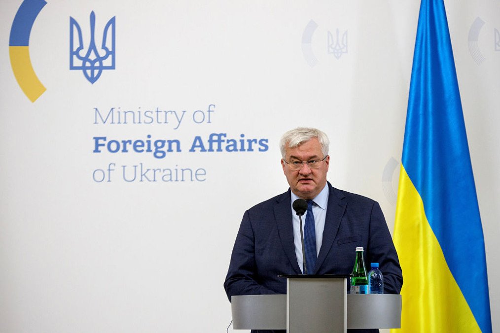 Minister of Foreign Affairs of Ukraine Andrii Sybiha attends a joint news conference with Minister of Foreign Affairs and Cooperation of the Principality of Monaco Isabelle Berro-Amadei in Kyiv, Ukraine on September 15, 2026. (Source: Getty Images)