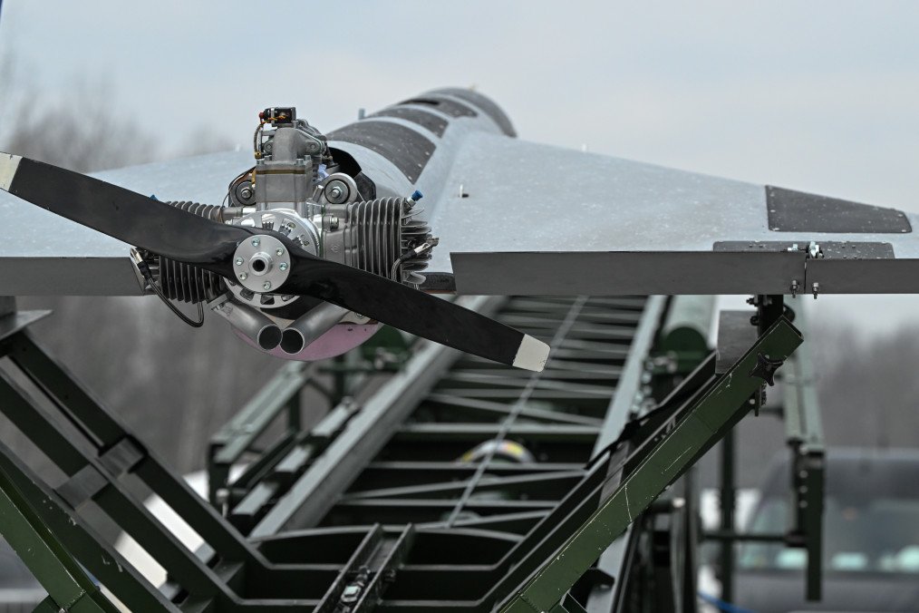 View of the PLargonia long-range unmanned aerial vehicle (UAV). (Source: Getty Images)