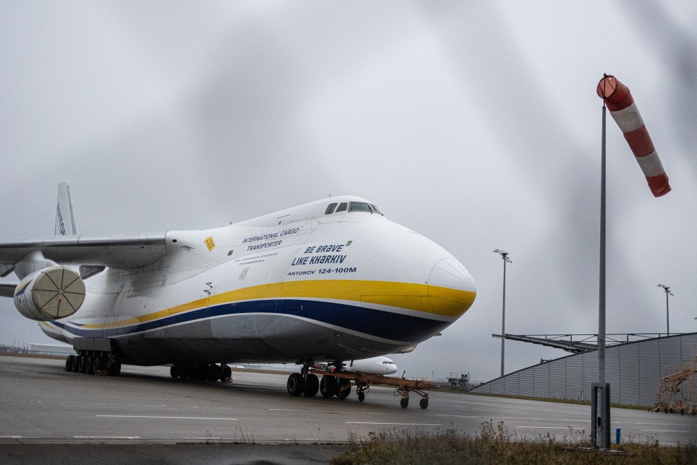 A Ukrainian Antonov An-124-100M cargo aircraft is seen at Leipzig/Halle Airport. (Source: Getty Images) A Ukrainian Antonov An-124-100M cargo aircraft is seen at Leipzig/Halle Airport. (Source: Getty Images)