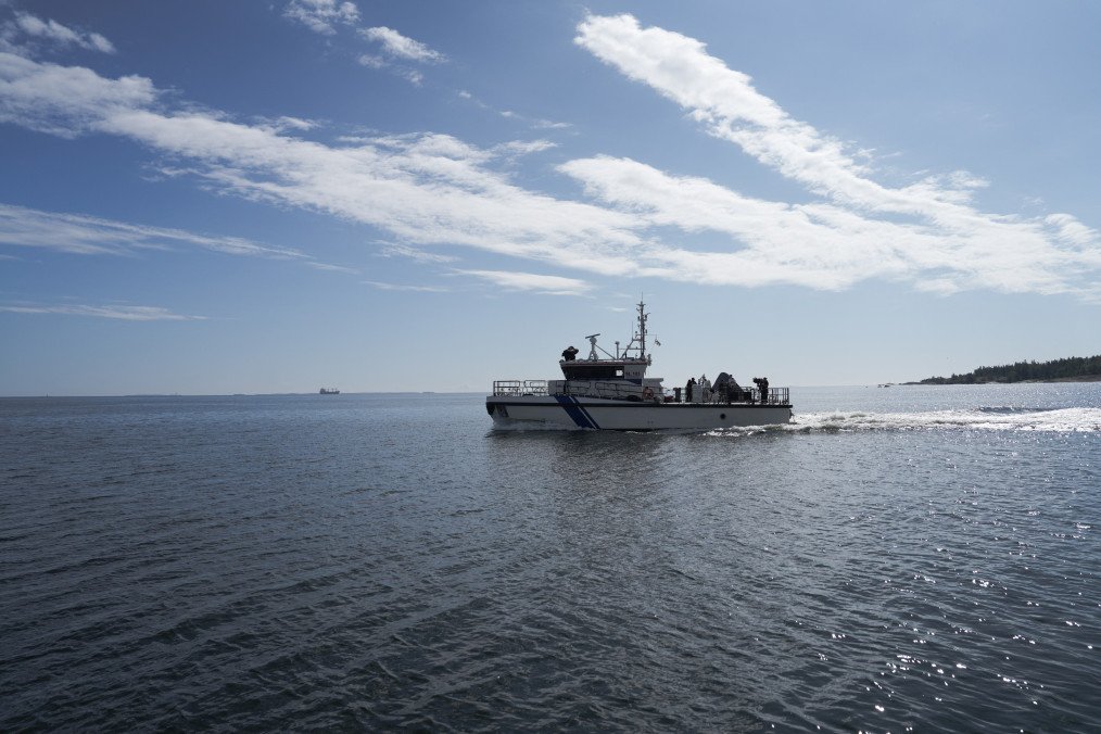 Finland and Sweden Team Up to Patrol the Baltic Sea With Unmanned Sailboats A coast guard boat moves across the water in Kotka, Finland. (Source: Getty Images)