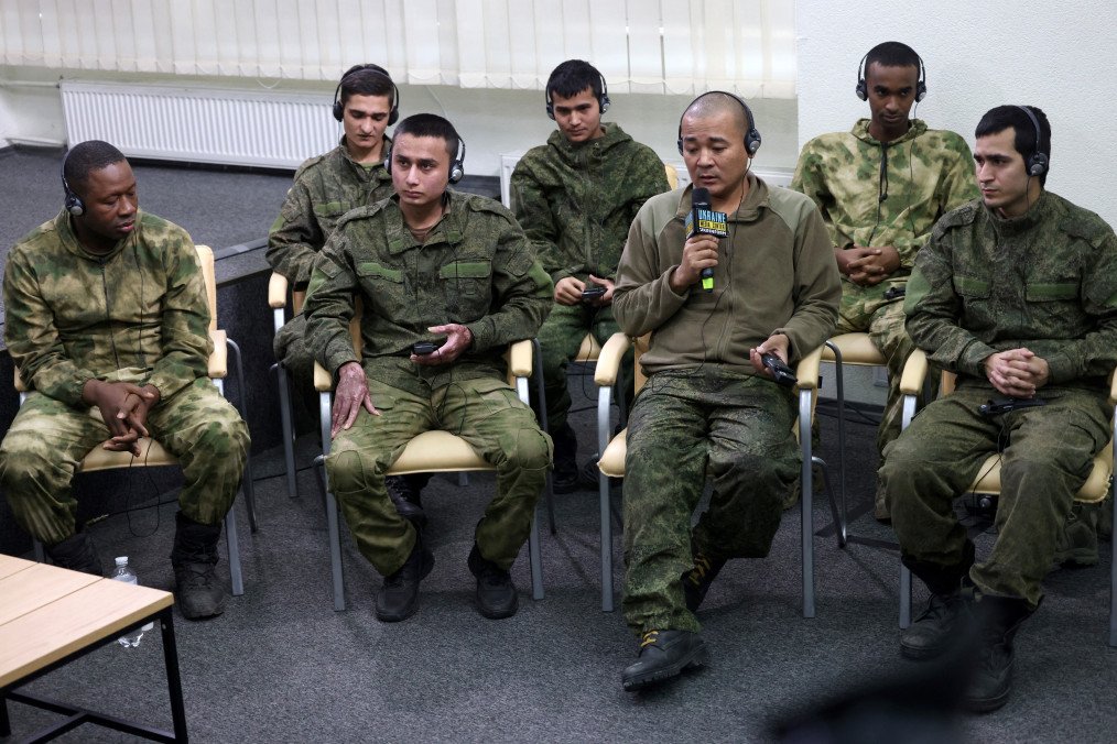 Foreign prisoners of war from Cuba, Nepal, Sierra Leone, and Somalia, captured while fighting for Russian forces, attend a press conference in Kyiv, Ukraine, March 15, 2024. (Source: Getty Images) Foreign prisoners of war from Cuba, Nepal, Sierra Leone, and Somalia, captured while fighting for Russian forces, attend a press conference in Kyiv, Ukraine, March 15, 2024. (Source: Getty Images)