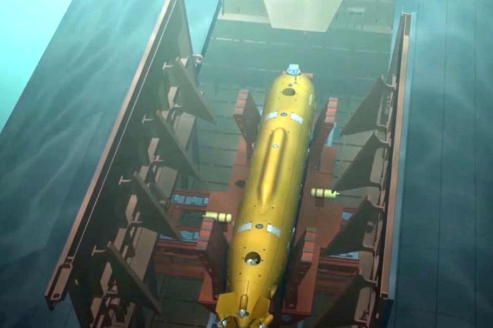 A Russian Ministry of Defense illustration of a nuclear-powered unmanned underwater vehicle “Poseidon”. (Source: Russian Defense Ministry)
