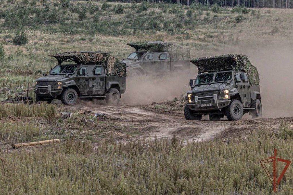 An UAE-produced Spartan-SUT armored vehicles during the Rosgvardia drills. (Source: SJP Vodohrai)