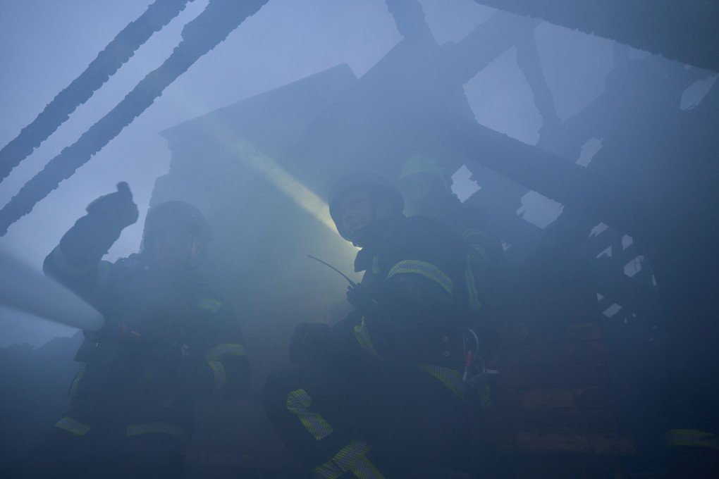 Emergency Service personnel working directly to extinguish a fire caused by another Russian strike with Shahed drones. Mykyta Shandyba/UNITED24 Media. Emergency Service personnel working directly to extinguish a fire caused by another Russian strike with Shahed drones. Mykyta Shandyba/UNITED24 Media.