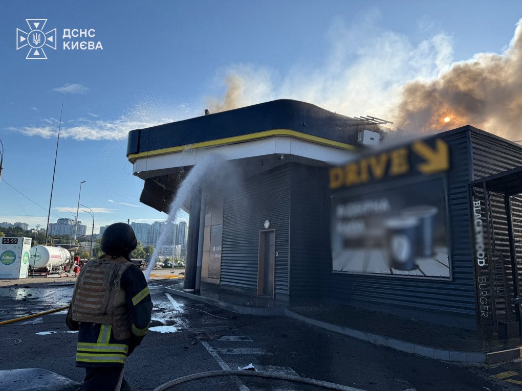 Firefighters respond to a fire at a gas station in Kyiv following a Russian drone strike on September 15, 2026. (Source: State Emergency Service of Ukraine) Firefighters respond to a fire at a gas station in Kyiv following a Russian drone strike on September 15, 2026. (Source: State Emergency Service of Ukraine)