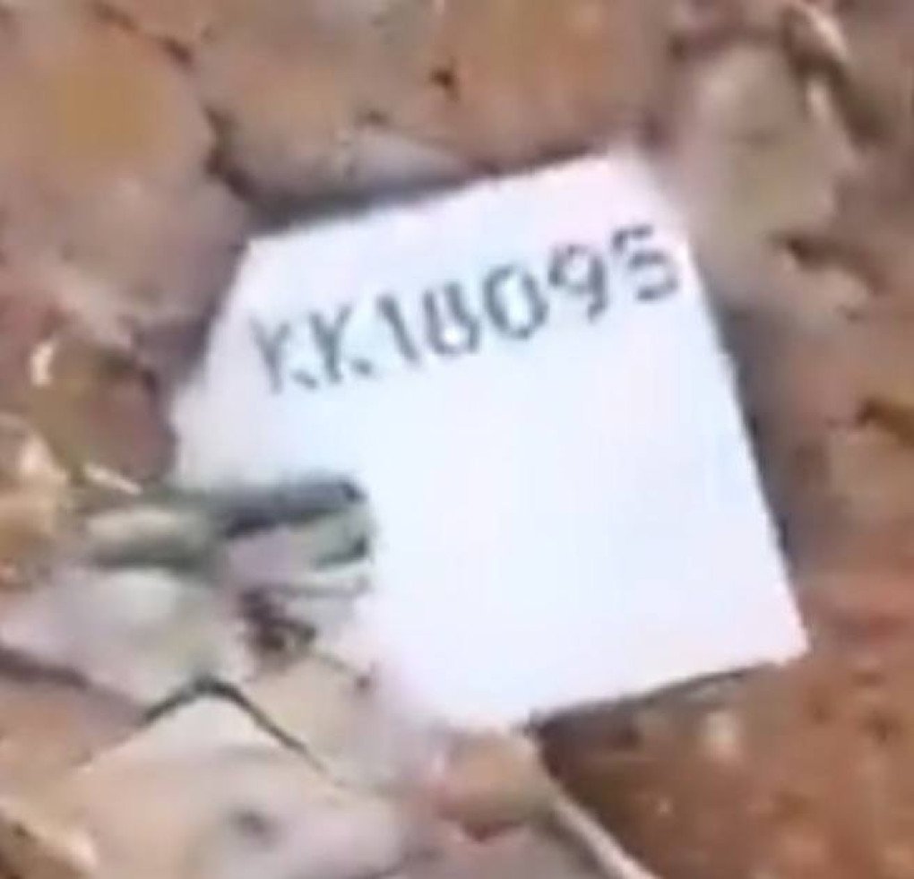 Drone debris marked “KK.10095,” reportedly linked to a Russian Garpiya-A1 KK-series drone recovered near Sévaré, Mali. (Source: Polkovnik GSh)
