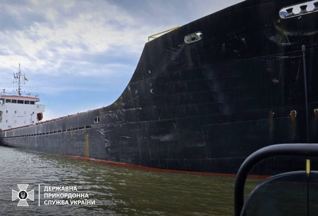Cargo ship, involved by the Russians in the transportation of stolen Ukrainian grain seized by Ukraine. (Source: Ukrainian State Border Guard Service) Cargo ship, involved by the Russians in the transportation of stolen Ukrainian grain seized by Ukraine. (Source: Ukrainian State Border Guard Service)