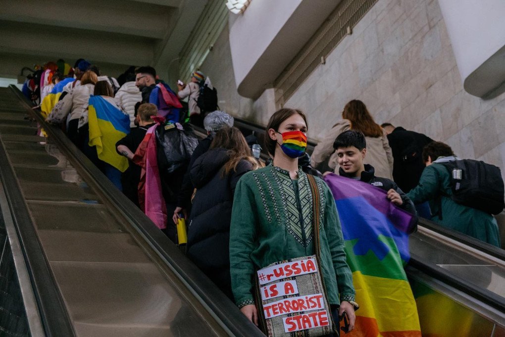 Kharkiv’s LGBTQI+ community taking part in a Pride march in metropolitan, 2022. (Source: Kharkiv Pride/ Facebook) Kharkiv’s LGBTQI+ community taking part in a Pride march in metropolitan, 2022. (Source: Kharkiv Pride/ Facebook)