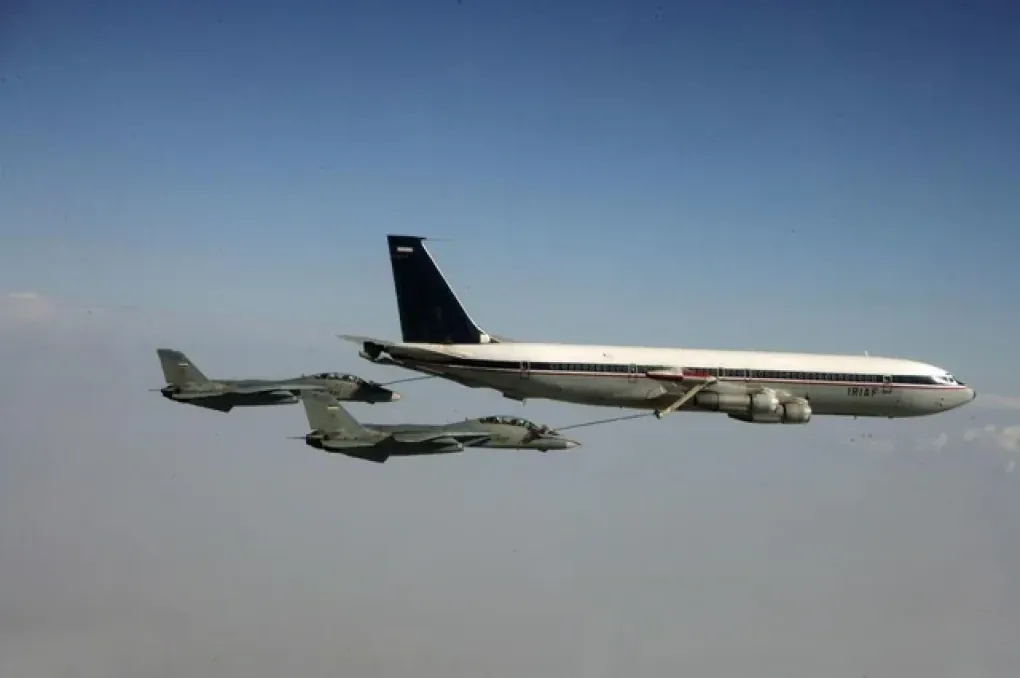 Iranian KC-707 tanker refueling a couple of F-14 Tomcats during the 9th edition Kish airshow in 2018. (Photo: open source) Iranian KC-707 tanker refueling a couple of F-14 Tomcats during the 9th edition Kish airshow in 2018. (Photo: open source)