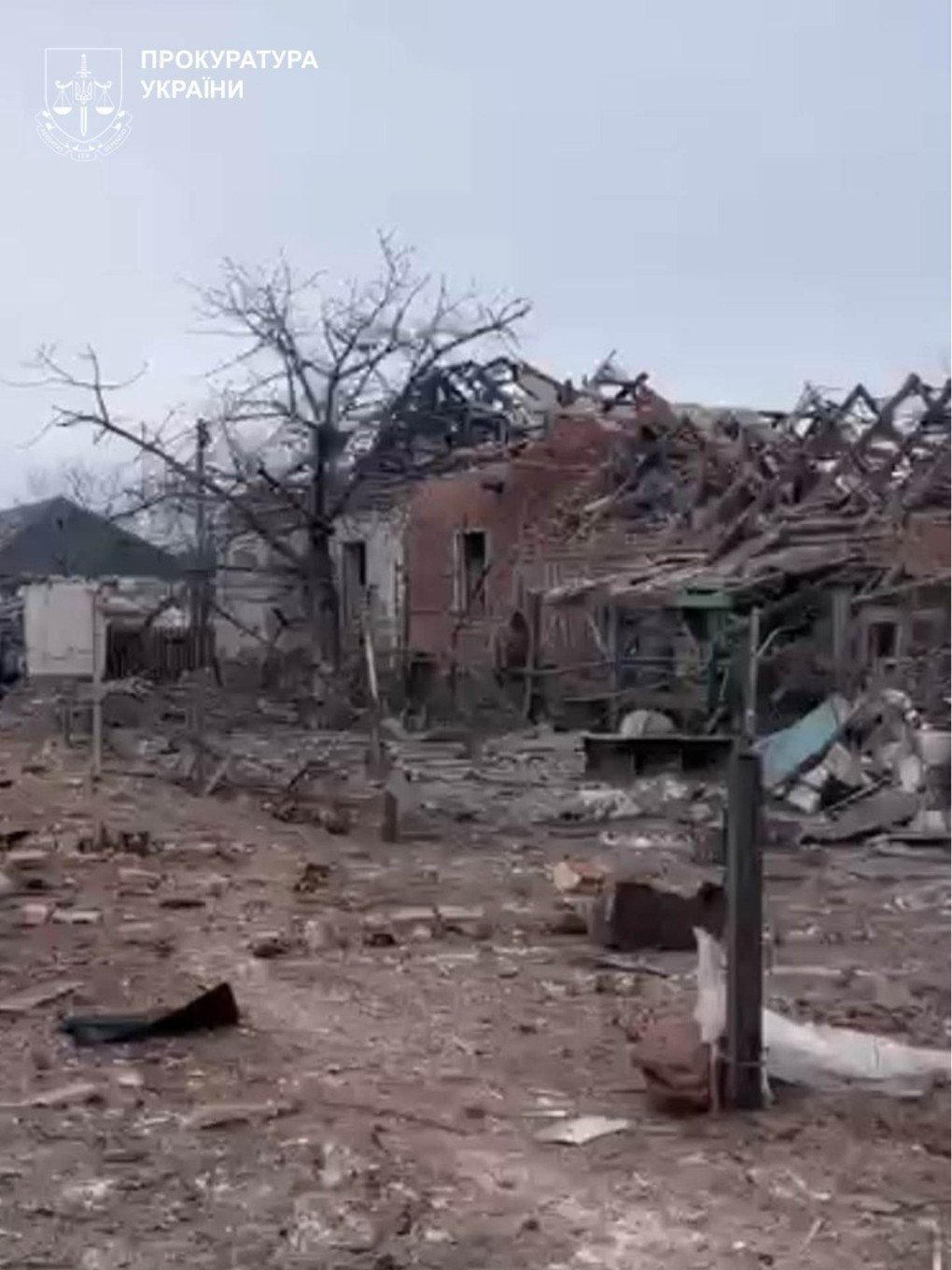 A destroyed private home in Oleksiievo-Druzhkivka, Donetsk region, following a Russian airstrike using a FAB-250 bomb equipped with a UMPK guidance module. (Photo: Donetsk Regional Prosecutor’s Office)