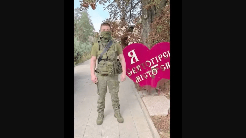 Screenshot from AI generated Russian video. Screenshot from AI generated Russian video.