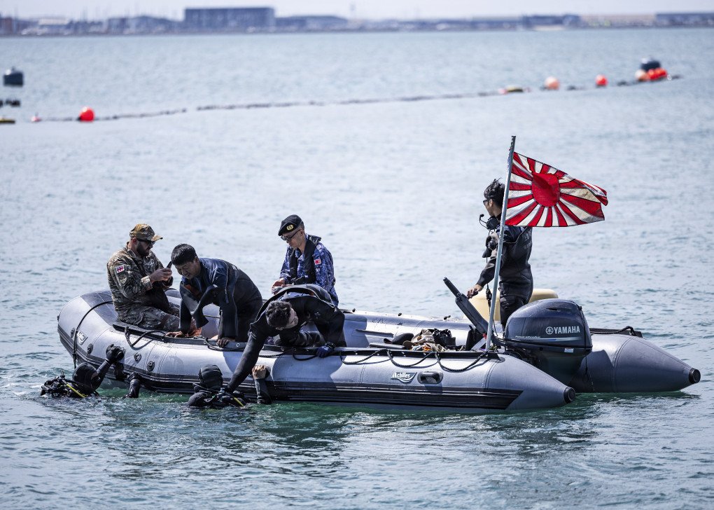 Members of the Japan Maritime Self-Defense Force and Georgian Coast Guard conduct dive training off the coast of Portland, England, July 15, 2026, during Exercise Sea Breeze 26-2. (Source: U.S. Navy photo by Mass Communication Specialist 1st Class Cameron C. Edy) Members of the Japan Maritime Self-Defense Force and Georgian Coast Guard conduct dive training off the coast of Portland, England, July 15, 2026, during Exercise Sea Breeze 26-2. (Source: U.S. Navy photo by Mass Communication Specialist 1st Class Cameron C. Edy)