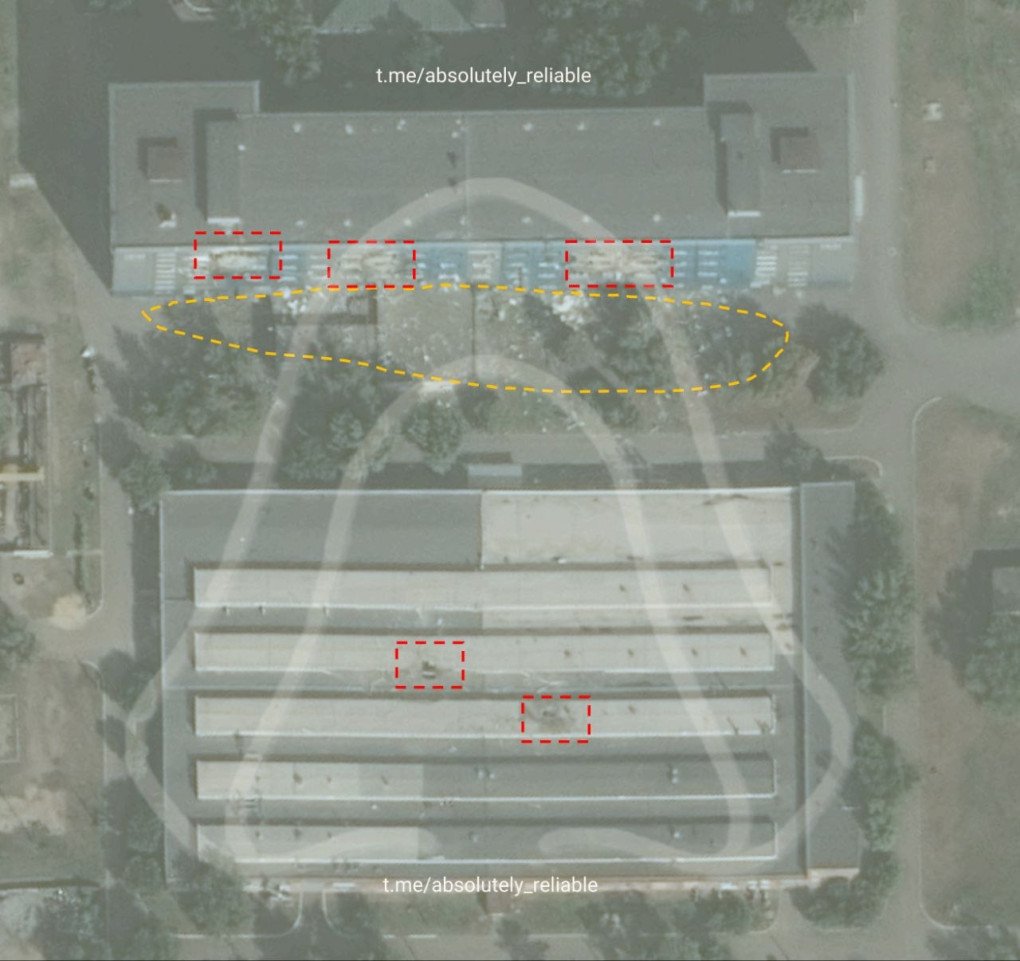 Assembly shop (top) and electroplating shop (bottom) damaged by a Ukrainian strike. (Source: absolutely_reliable/Telegram) Assembly shop (top) and electroplating shop (bottom) damaged by a Ukrainian strike.