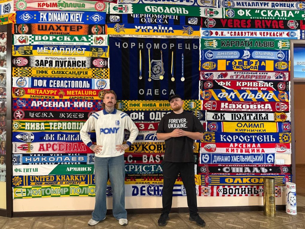 Michael Jaworskyj and Andrew Todos at the Museum of Odesa Football History. (Source: Gloryhuntas)