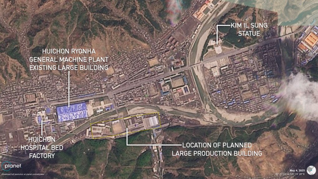 The site of a future North Korean arms factory on May 4, 2025. (Source: NK news) The site of a future North Korean arms factory on May 4, 2025. (Source: NK news)