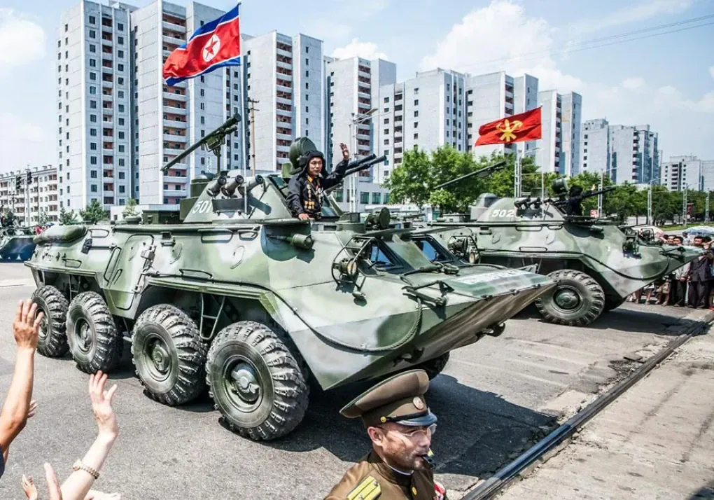 North Korean variant of the Soviet BTR-80A armored personnel carrier. Unlike the Soviet design, the North Korean one features two 14.5mm machine guns in the turret as the main armament. (Source: Wikimedia)