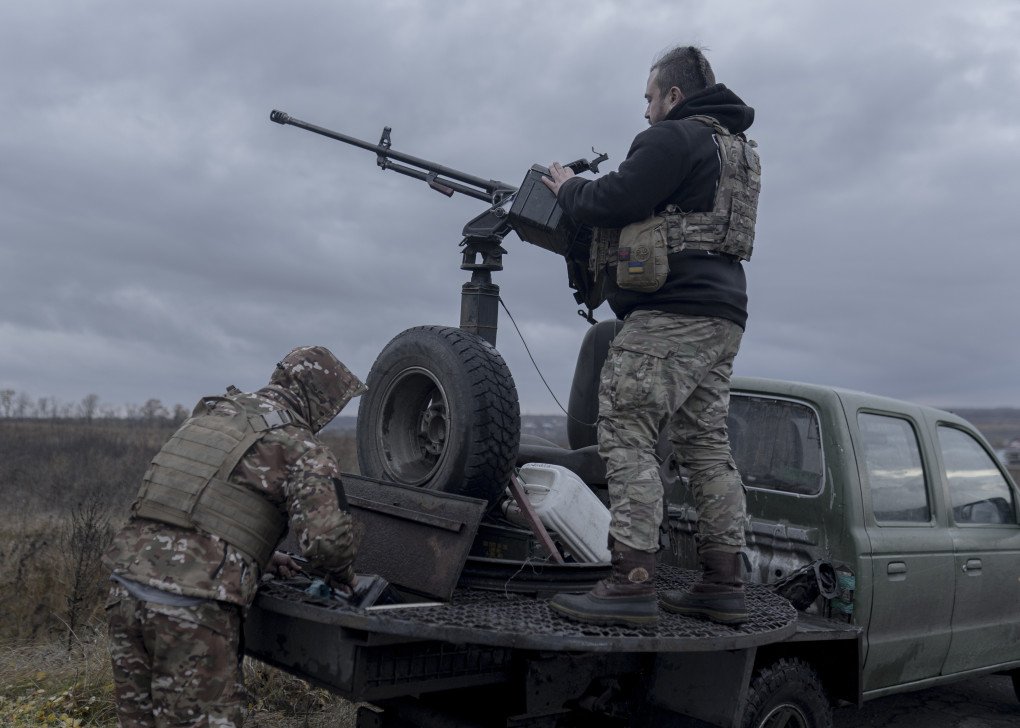 Ukrainian anti-drone mobile firing group 
